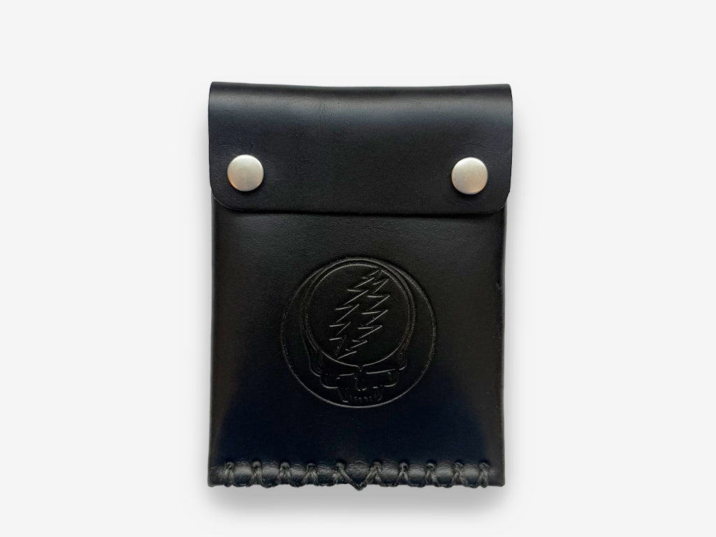 No. 092-GD Card Case with Snaps Stealie, Black