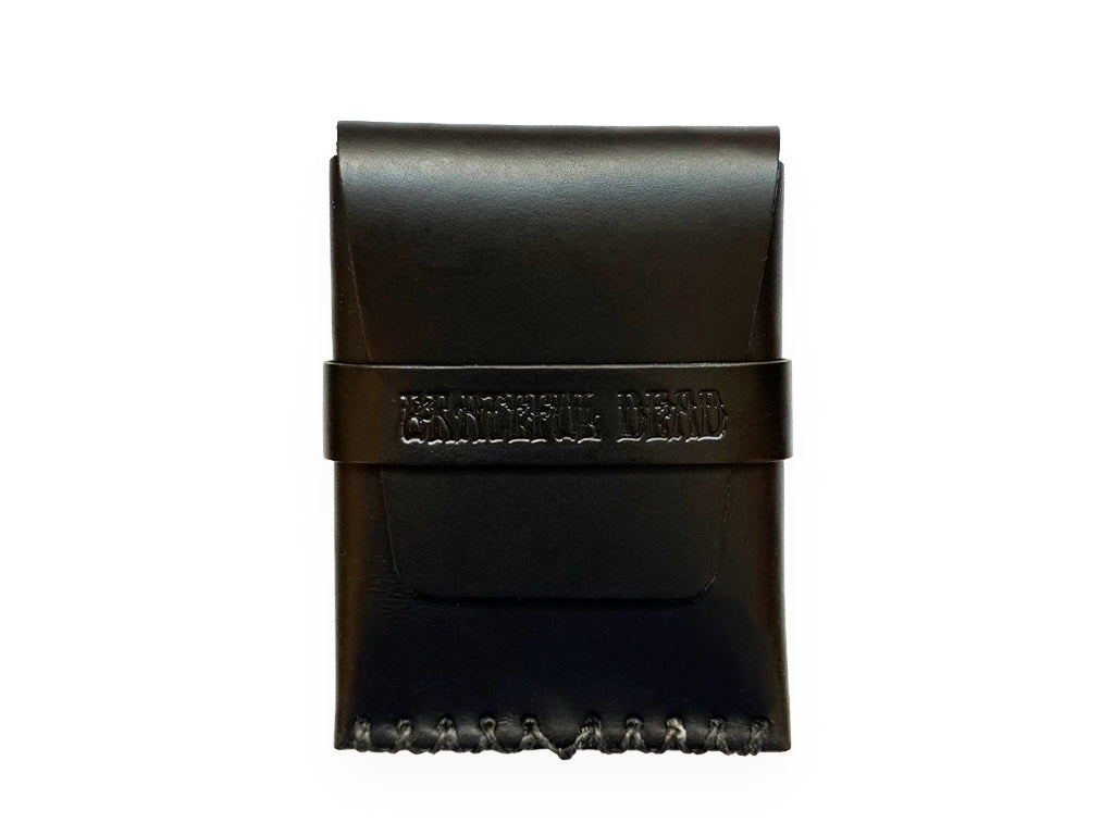 No. 155-GD Card Case with Flap, Black