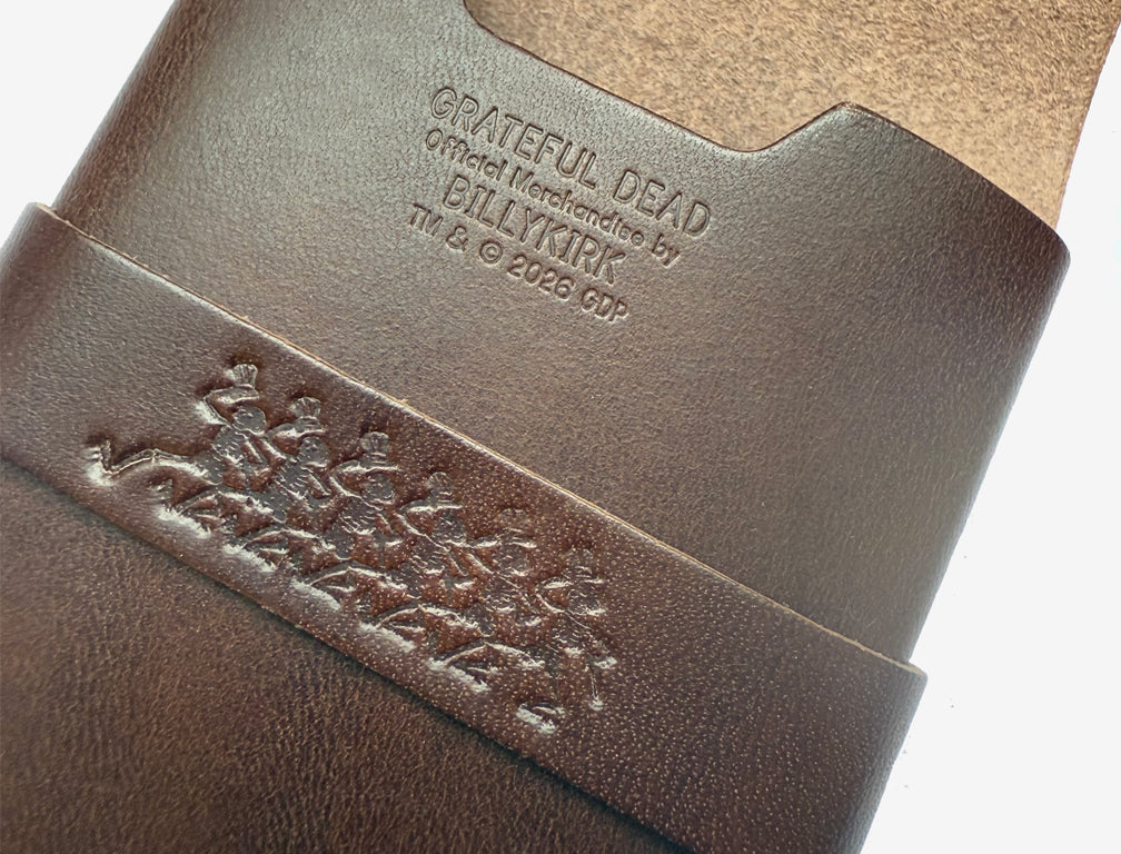 No. 155-GD Card Case with Flap Skel, Dark Brown