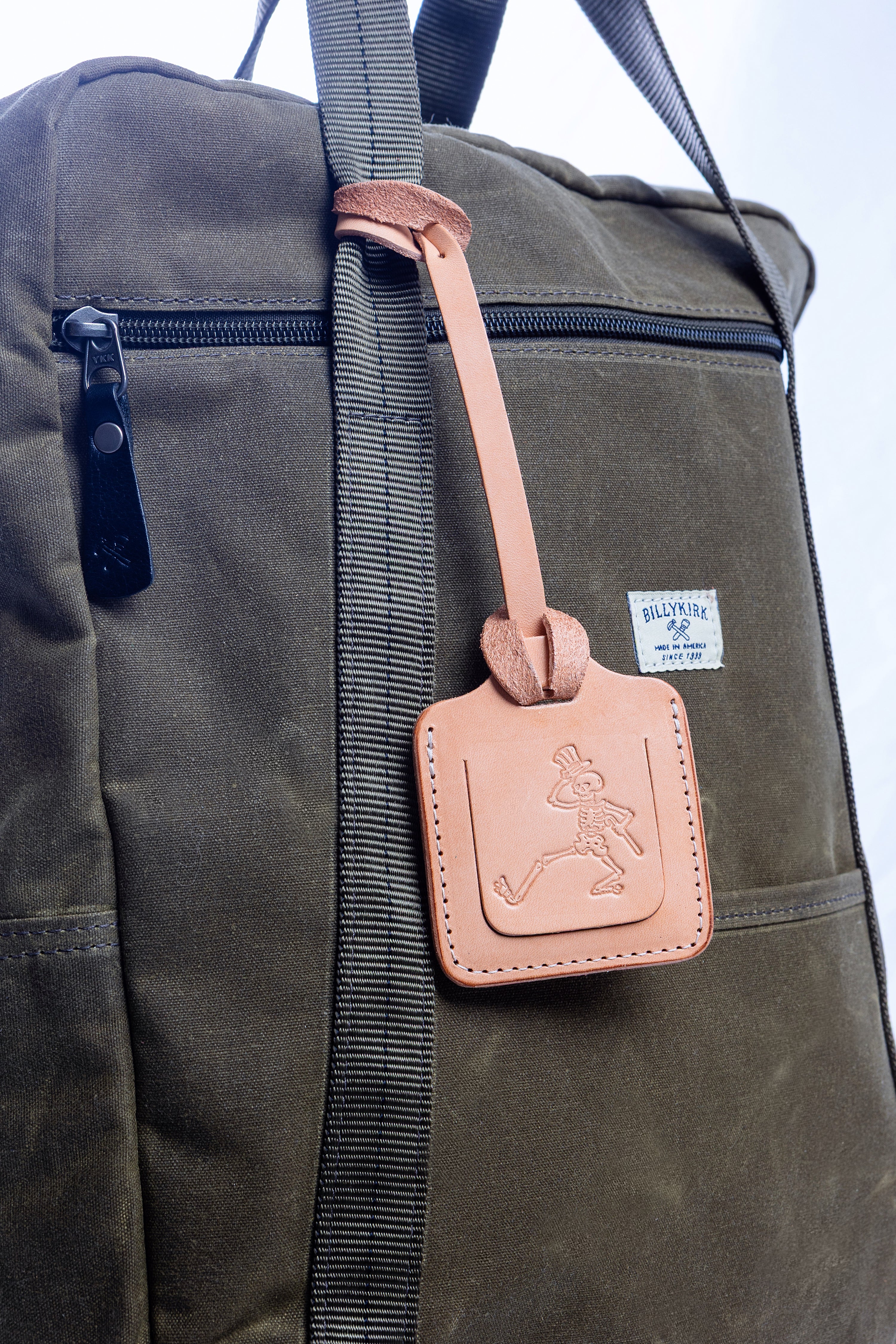 No. 645-GD Luggage Tag Skel, Natural