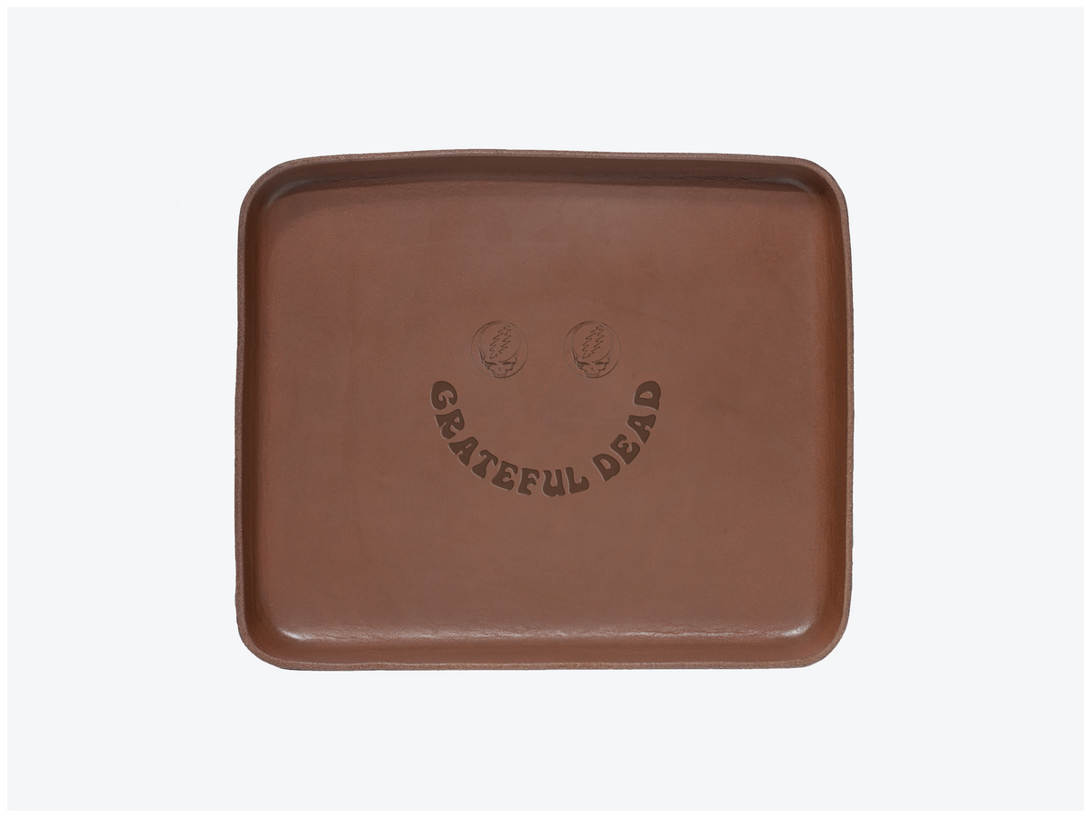 No. 471-GD Large Leather Valet Tray Smile, Brown