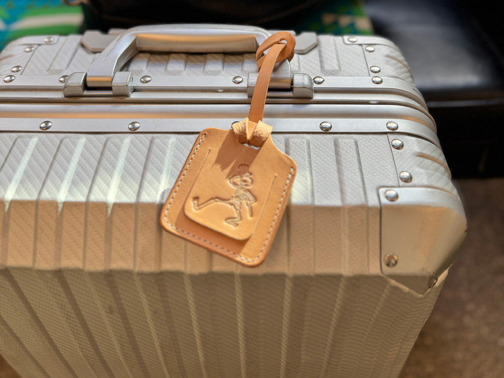 No. 645-GD Luggage Tag Skel, Natural