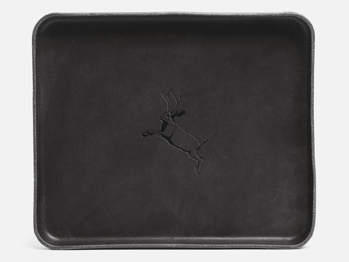 No. 471 Large Leather Valet Tray, Black