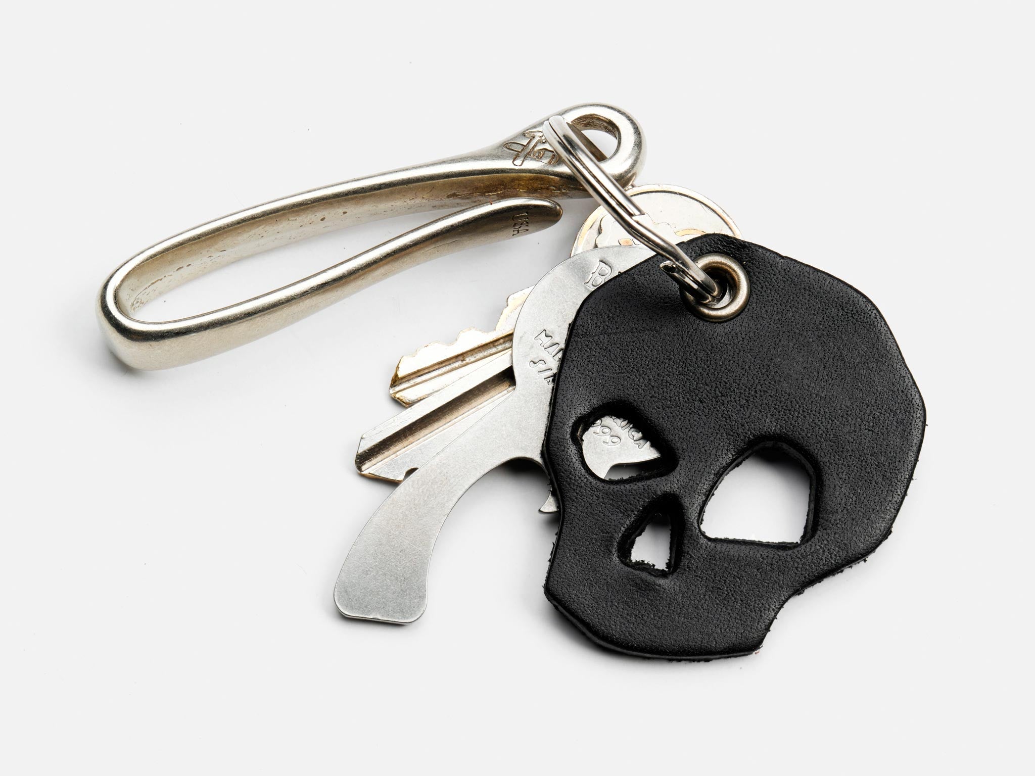No. 519 Skull Keychain, Black